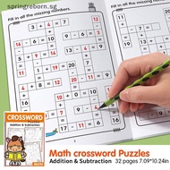## Toy & Gifts ##  Math Workbook For Kids Ages 5-8 Math:Math Crossword Puzzles Addition And Subtract