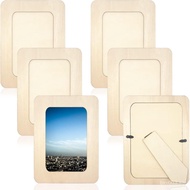 RYKOMO 6 PCS DIY Wooden Picture Frames Unfinished Solid Wood Photo Picture Frames for 4 x 6 in Photo