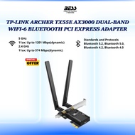 TP-LINK ARCHER TX55E AX3000 DUAL-BAND WIFI-6 BLUETOOTH PCI EXPRESS ADAPTER