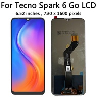 ใช่ของแท้สำหรับ Infinix Tecno Spark 6 KE5j ชิ้นส่วนจอสัมผัสแอลซีดีของเครื่องแปลงดิจิทัล KE5k สำหรับ