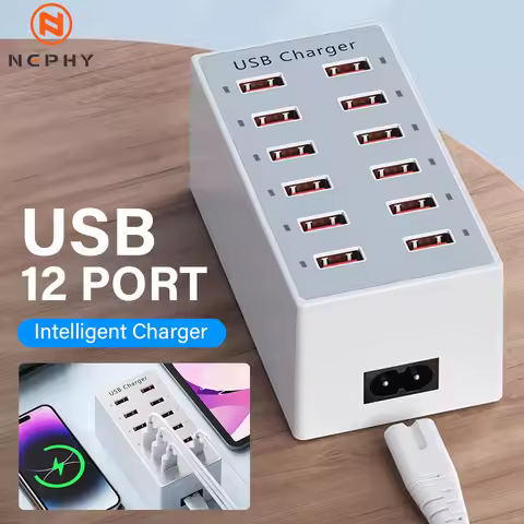 Multi USB Charger Station Dock 12 Ports Wall Desktop Power Adapter Base For Apple iPhone iPad Samsun