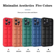 VIVO V27 V25 Pro V27E V25E 5G V21E 4G Y27 Y36 Y75 T1 Y02 Y02A Y35 2022 Y22S Y22 Minimalist Color 3D Square Block Soft Phone Case Anti Drop Protective Cover 1FG 01