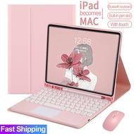 ✿case with Touchpad Keyboard For iPad 9.7 10.2 5th 6th 7th Gen 8th 9th Generation Bluetooth Touch pad Keyboard Mouse for