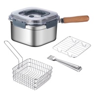 yunhaoSK-Frying Pan Outdoor Food Storage Box Portable Deep Fryer Steamer Gas Electric Cooking Pot Ki