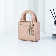 [99 New] Dior/Dior Female Pink Three Grid micro Dior Shoulder Bag
