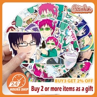 50Pcs Anime The Disastrous Life of Saiki K Stickers DIY Phone Laptop Scrapbook Guitar Decals Toys