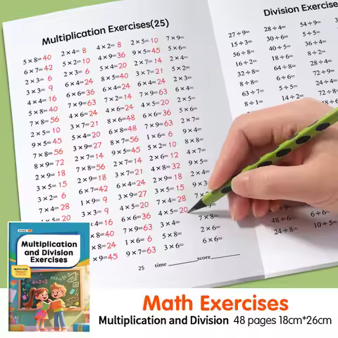 48 Pages Multiplication Division 99 Times Exercise Book Training in Mathematics Calculation Book for