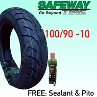 SAFEWAY TIRE 10" & 12", TUBELESS (FREE SEALANT & PITO) For Burgman, Gravis, Avenis, Fazzio, etc.