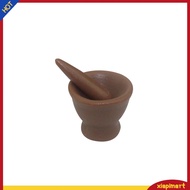 {xiapimart}  Retro Mortar Pestle Set Model Figurine Miniature Doll House Kitchen Accessory