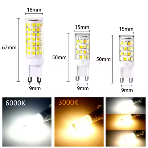 10~1PCS AC220V G9 LED Lamp 7W 5W 3W Brightest Ceramic SMD2835 LED Bulb Warm/White Spotlight Replace 