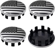 4PCS 63mm (2.5 inch) Silver Black American Flag Hub Center Caps for Dodge Ram 1500 2019-2022 - Repla
