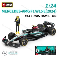 Bburago 1:24 Mercedes-AMG F1 W15 2024 Racing Formula Car Static Diecast with Figure Alloy Model