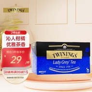 英国川宁(TWININGS) 茶叶 红茶 仕女伯爵红茶 柠檬片茶 进口茶叶 下午茶 袋泡茶包 2g*25包