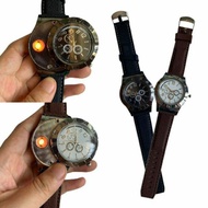 Electronic Lighter Quartz Watch USB Rechargeable Lighter Watch