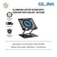 Glink ( NC72-BLACK ) Angle Adjustable 15.9-inch Aluminum Laptop Stand With Cooling Fan - NC72-BK