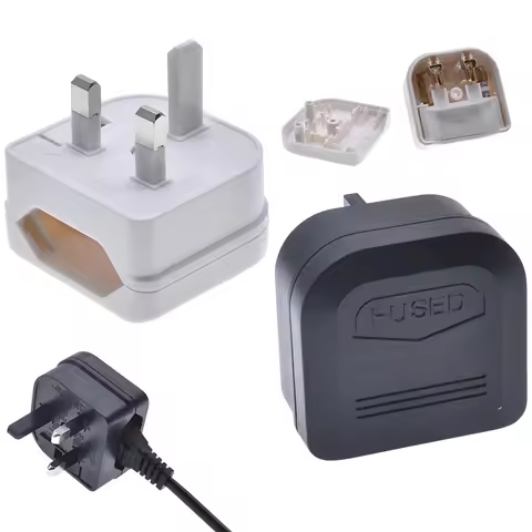 EU Plug To UK SG MY 3 Pin Type G Plug With 5A Fuse Power Socket European To British Singapore Travel