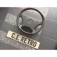 BROWN W140 R129 W124 W210 W202 WALNUT HALF-WOOD STEERING WHEEL  MERCEDES BENZ