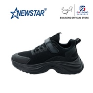 NewStar Black School Shoes W726B [Velcro Strap] Kasut Hitam (SS41-90)