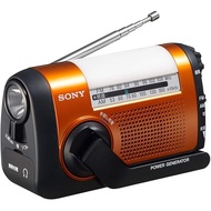 Sony Disaster Prevention Radio ICF-B09 : FM/AM/Wide FM, hand crank rechargeable, Orange D