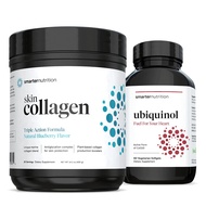 Smarter Skin Collagen - Triple Action Formula for Vibrant, Healthy Skin + Smarter Ubiquinol - Plant-