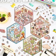 Dream House Scene 3D Scenery Stickers 3D Stereo Decals for DIY Handbook Decoration
