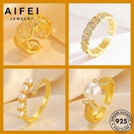 AIFEI JEWELRY Fashion Perempuan Silver 925 Ring Moissanite Adjustable Original Diamond Gold Cincin Women M138