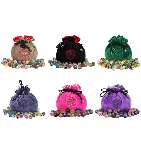 1 lb Bulk DND Sharp Dice+Drawstring Storage Bag Big Pouch Random D4 D6 D8 D10 D12 D20 Polyhedral Dic