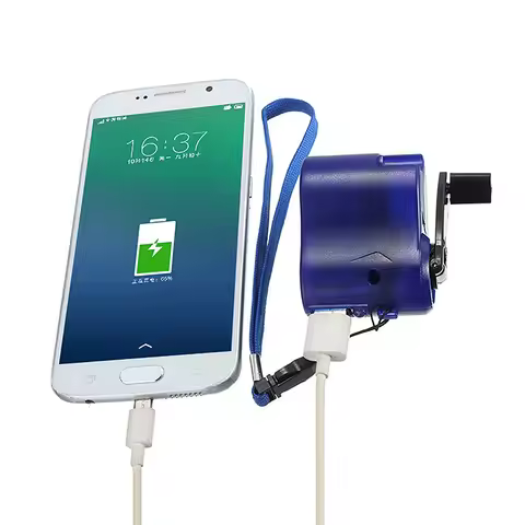 5.5V Portable Hand Crank Dynamo Emergency Charger Travel Charger for Outdoor Survival, Emergency Pow