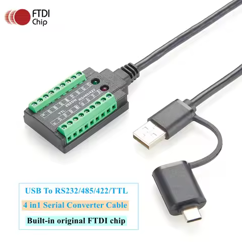 Industrial Grade USB to RS232/485/422/TTL Isolated Converter with FT232RL USB-C to RS232 Serial cabl