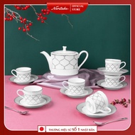 Teapot Set 13 Luxurious White Porcelain Dishes Noritake Japan (Tea Bottle Capacity 630ml, Tea Cup Capacity 100ml)