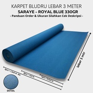 Karpet Brudu Polos SARAYE Meteran Murah 1 x 3 Meter Royal Blue Lebar 3 Meter (Panggung Bazar Mushola