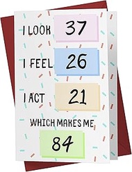 Funny 84th Birthday Cards for Women Or Men – for Friends, Family, Lover, Etc. – Funny Birthday Cards