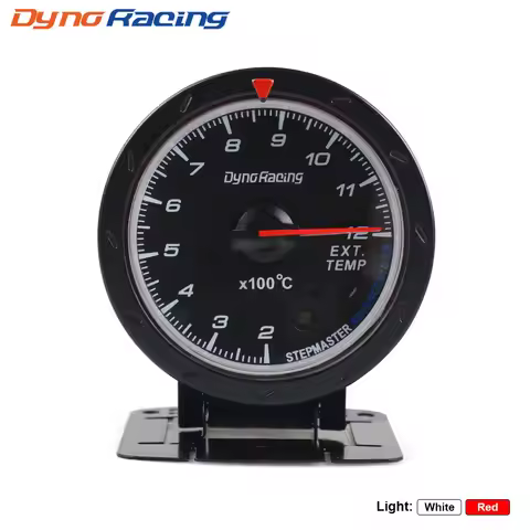 Dynoracing 60MM Car Exhaust Gas Temp Gauge EGT/EXT Temp Gauge With Red & White Light Car Meter with 