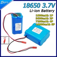 Li-ion Battery 1S 18650 3.7V 1800mAh / 3600mAh / 7200mAh / 10800mAh Lithium Battery