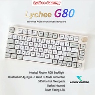 2023 New! Lychee G80 G80pro V2 prebuild 75% keyboard hot swap RGB Bluetooth 5.0 2.4g 3-mode wireless