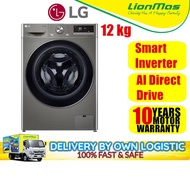 LG 12kg Front Load Washer FV1412S3P with AI Direct Drive™ and TurboWash™360˚ Washing machine mesin b