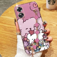 YBD Phone Case For OPPO A38 A18 A58 A60 A17 A17K A78 4G Reno 8T A1 Pro Cartoon Animal Avatar with Cl