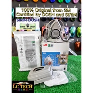 100% Original 3M™ Mask 6000 Series Reusable Respirator- 6200 (M)/ 1 Set Respirator + Filter & Vapor 