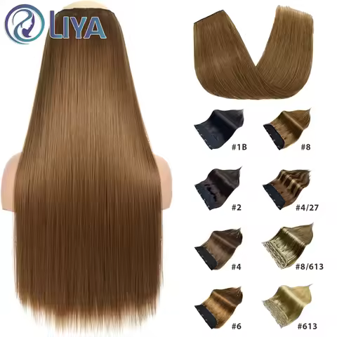 #6 Straight One Piece Clip In Hair Extensions 100% Human Hair 3/4 Full Head Clip Ins Human Hair Exte