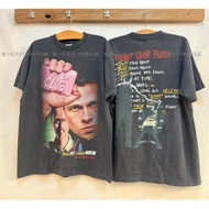 [Fight Club] Brad Pitt Edward Norton Leather Jacket Year 1999 100% Fabric Soft Washed Always Faded h
