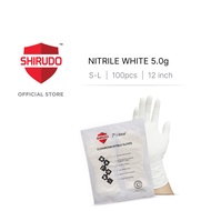 SHIRUDO White Nitrile Cleanroom Glove - LOW DERMA (12"/5.0g/100pcs)