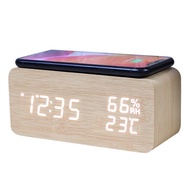 Digital Alarm Clock Temperature and Humidity Alarm Clock LED Electronic Clock Smartphone Wireless Ch