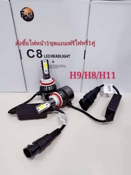 ไฟหน้า 3สี ไฟ LED รุ่น C8 ขั้วH8/H9/H1112-24V