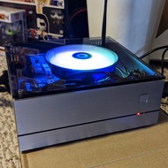 A01 Aluminum Mini-ITX HTPC Desktop Computer Chassis Black Tempered Glass HTPC Mini ITX DIY PC Cases