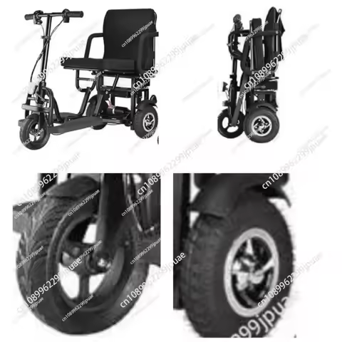 Aluminum alloy electric tricycle the elderly adult scooter lightweight folding climbing 6-15 degrees