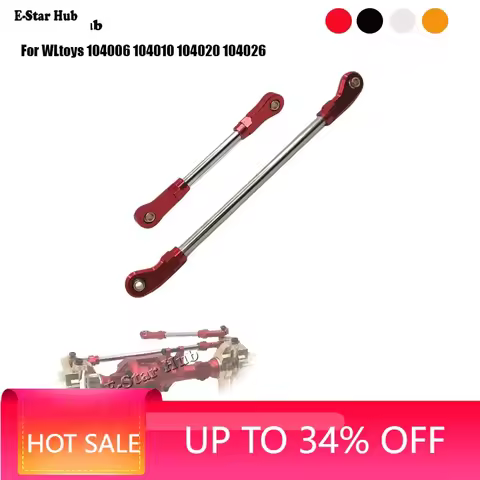 Front Axle Steering Servo Rod for WLtoys 104006 104010 104020 104026 Metal Upgrade Parts Rc Model Cr