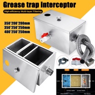 350*250*250mm Stainless Steel Grease Trap Interceptor Oil Water Separator for Restaurant Kitchen Was