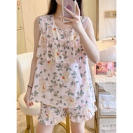 Anti-Bump Pajamas Ladies Summer Vest Shorts Pajamas Set