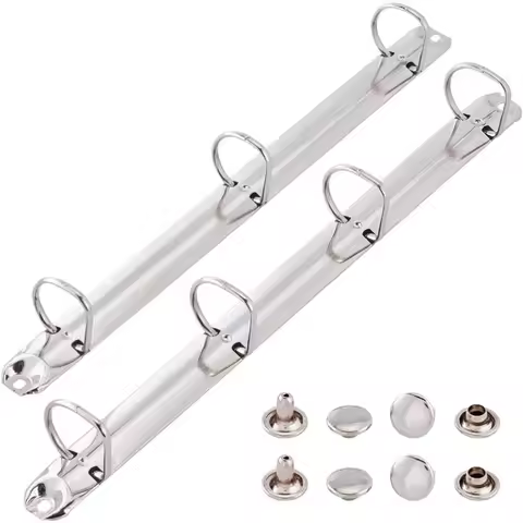 2Pcs Metal A4 Size 3-Ring 4-Ring Binder Mechanism Replacement Kit Steel Loose Leaf Binders D-Rings L