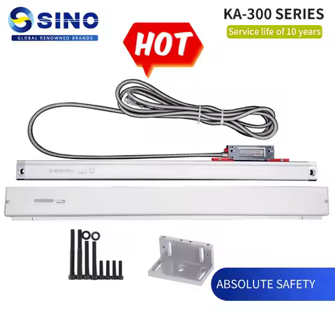 SINO 0.005mm KA-300 Optical Grating Ruler Sensor Linear Scale For DRO Lathe Milling Machine TTL 70mm